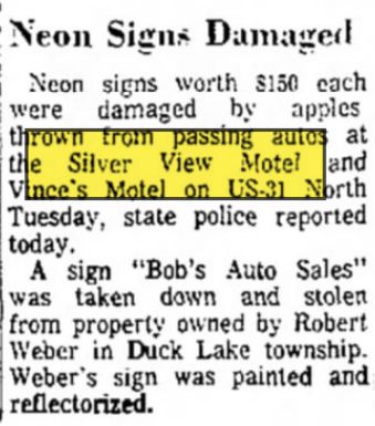 Silver View Beach Motel - Oct 1969 Sign Damage